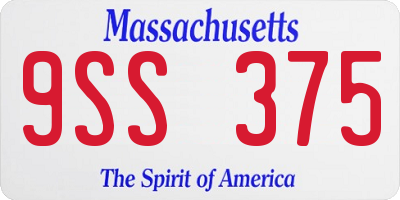 MA license plate 9SS375