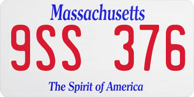 MA license plate 9SS376