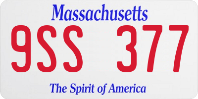 MA license plate 9SS377