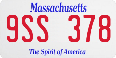 MA license plate 9SS378
