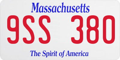 MA license plate 9SS380