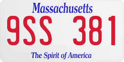 MA license plate 9SS381