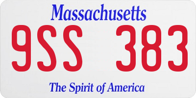 MA license plate 9SS383