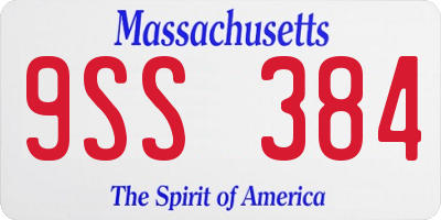 MA license plate 9SS384