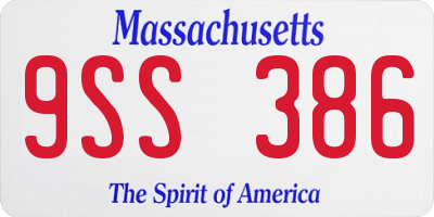 MA license plate 9SS386