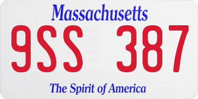 MA license plate 9SS387