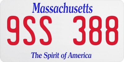 MA license plate 9SS388
