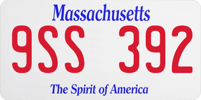 MA license plate 9SS392