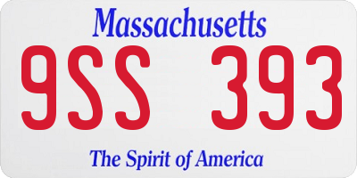 MA license plate 9SS393