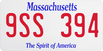 MA license plate 9SS394