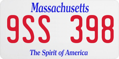 MA license plate 9SS398