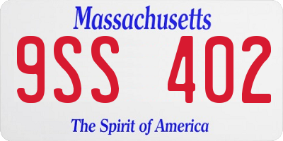 MA license plate 9SS402