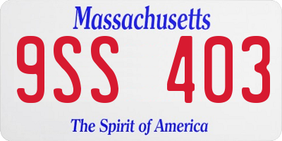 MA license plate 9SS403