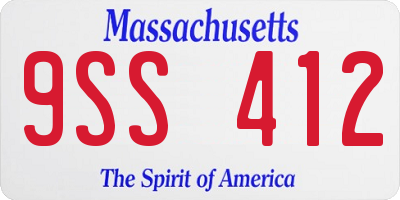 MA license plate 9SS412