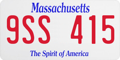 MA license plate 9SS415