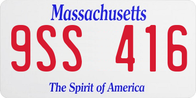 MA license plate 9SS416