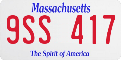 MA license plate 9SS417