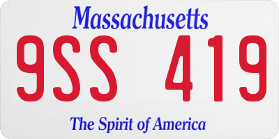 MA license plate 9SS419