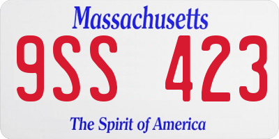 MA license plate 9SS423