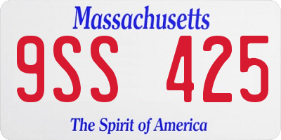 MA license plate 9SS425