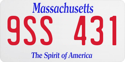 MA license plate 9SS431