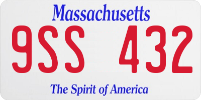 MA license plate 9SS432