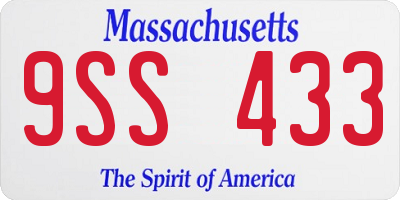 MA license plate 9SS433