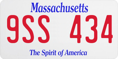 MA license plate 9SS434