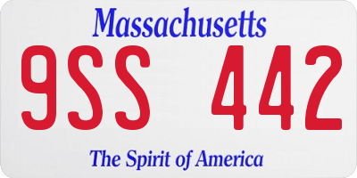 MA license plate 9SS442