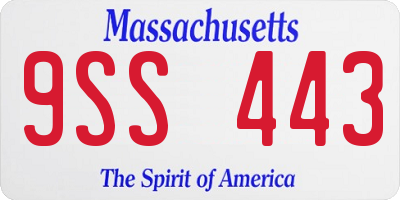 MA license plate 9SS443