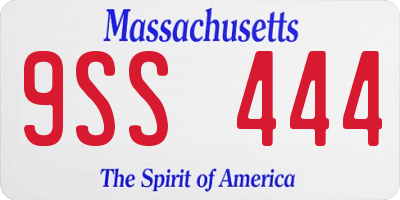 MA license plate 9SS444
