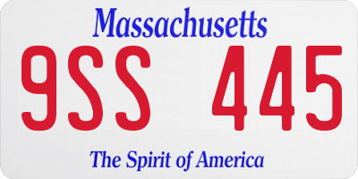 MA license plate 9SS445