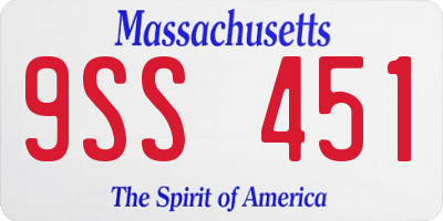 MA license plate 9SS451