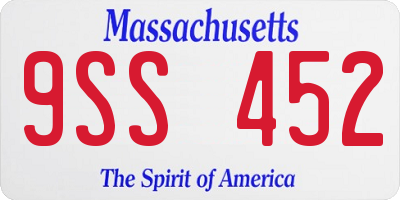 MA license plate 9SS452