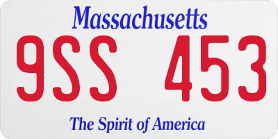 MA license plate 9SS453