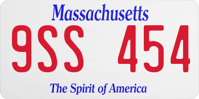 MA license plate 9SS454