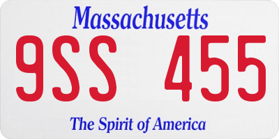 MA license plate 9SS455