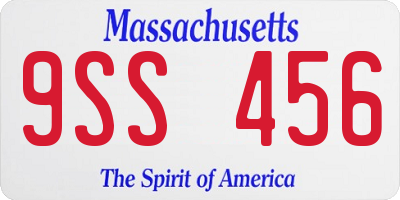 MA license plate 9SS456
