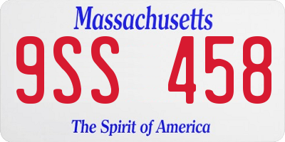 MA license plate 9SS458