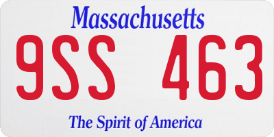 MA license plate 9SS463