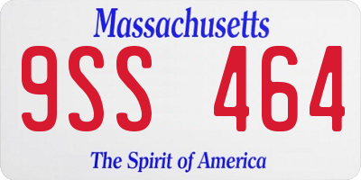 MA license plate 9SS464