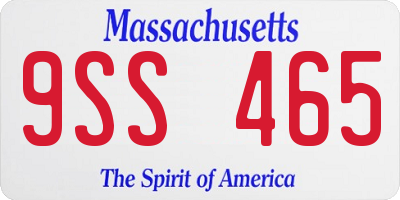 MA license plate 9SS465