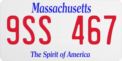 MA license plate 9SS467