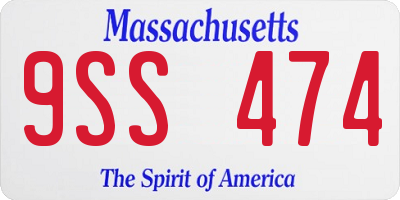MA license plate 9SS474