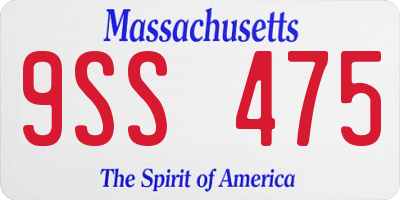 MA license plate 9SS475