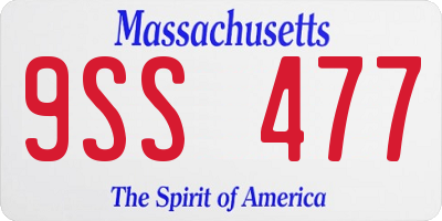 MA license plate 9SS477