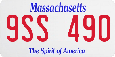 MA license plate 9SS490