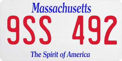 MA license plate 9SS492