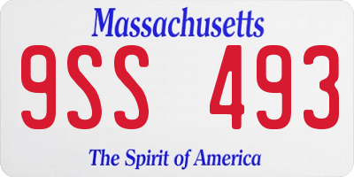 MA license plate 9SS493