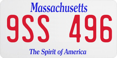 MA license plate 9SS496